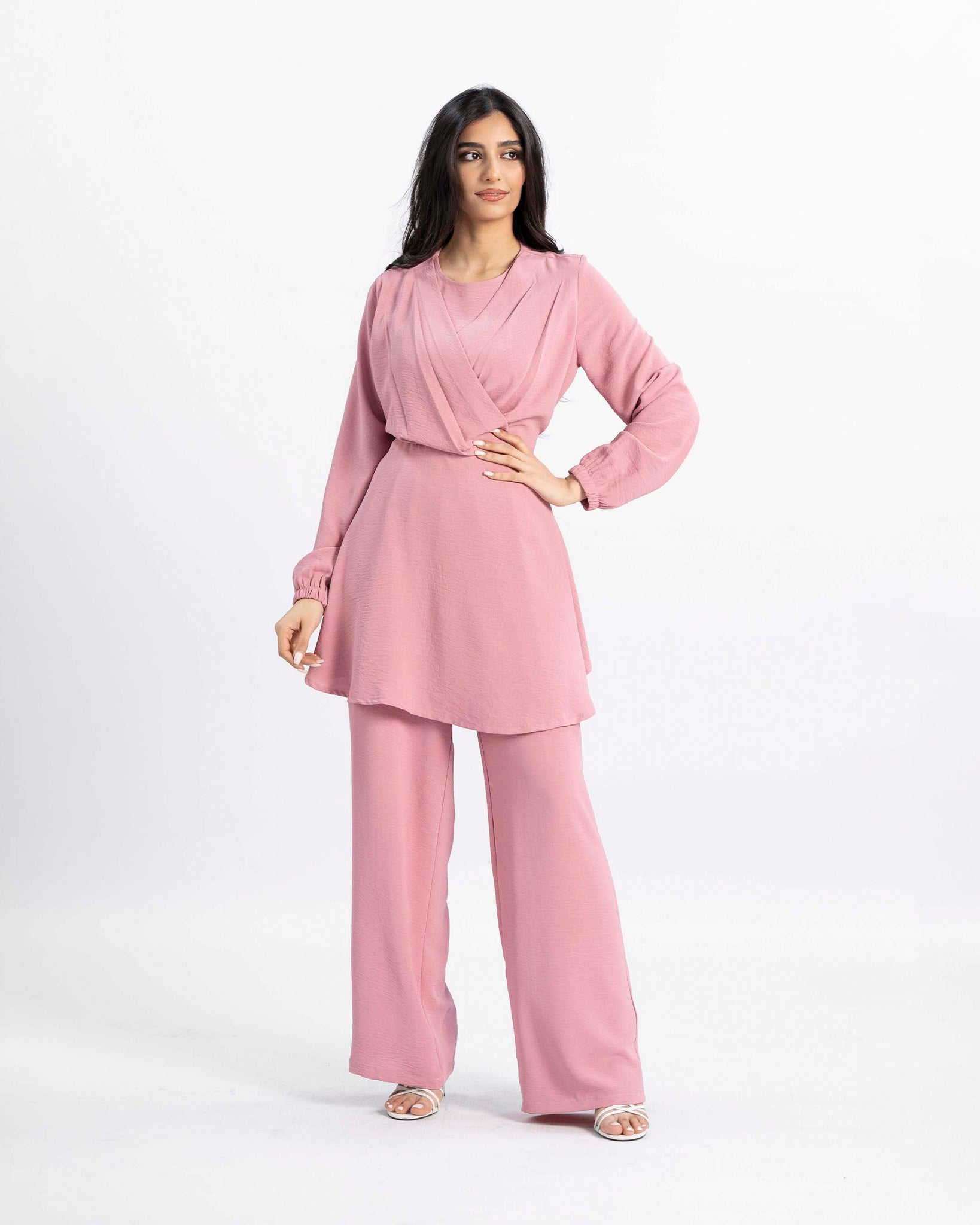 Desert Breeze: Modest Elegance 2-Piece Suit Set