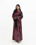 Akka Moonlit modest maxi thobe with floral motifs — ASHI