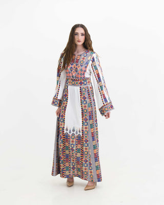 Modest embroidered Palestinian thobe with long sleeves — ASHI