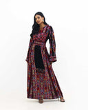 Akka Moonlit Soirée embroidered Palestinian thobe with geometric and floral patterns — ASHI
