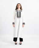 Modest embroidered kameez and sirwal pants set — ASHI