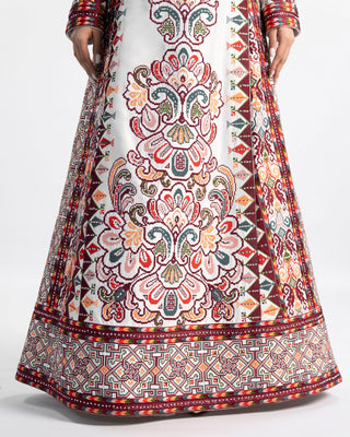 Celestial Bliss Palestinian bridal thobe wedding dress with tatreez embroidery — ASHI