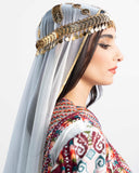 Modest white bridal thobe wedding dress with long flared sleeves — ASHI
