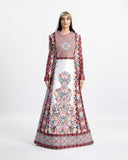 Palestinian tatreez embroidery detail on the Celestial Bliss bridal thobe — ASHI