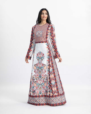 Floor-length Palestinian bridal thobe wedding dress — ASHI