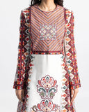Palestinian bridal thobe with round neckline and tatreez embroidery — ASHI