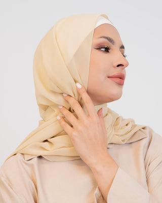 Soft crepe chiffon hijab draped — ASHI