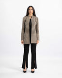 Tailored embroidered blazer in dark red — ASHI