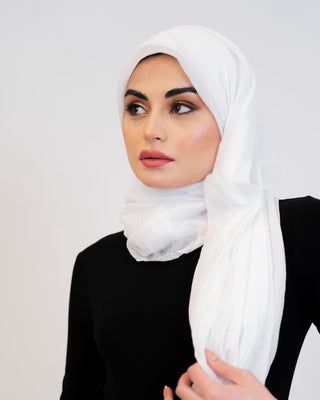 Oversized hijab scarf, elegant drape — ASHI