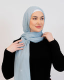 Shimmer-finish hijab with a glamorous drape — ASHI