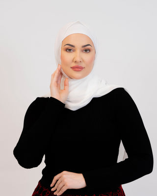 Elegant shimmer hijab in a soft drape — ASHI