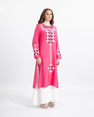 Modest embroidered two-piece kameez set — ASHI