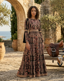 Exquisite Embroidered Palestinian Kaftan with all-over tatreez embroidery and bell sleeves — ASHI