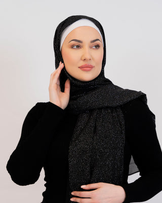 Glitter hijab scarf with a glamorous shimmer finish — ASHI