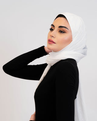 Glitter chiffon hijab with stripe pattern — ASHI