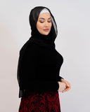 Glitter chiffon striped hijab scarf for special occasions — ASHI