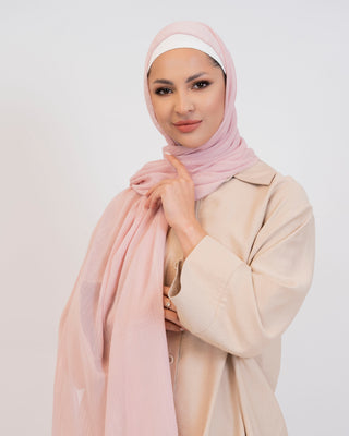 Striped glitter chiffon hijab drape — ASHI
