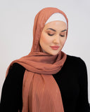 Striped glitter chiffon hijab with elegant shimmer — ASHI