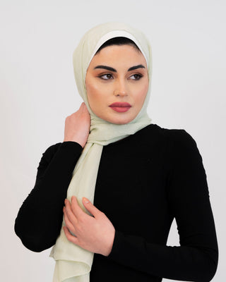 Glitter chiffon hijab scarf with stripe design — ASHI