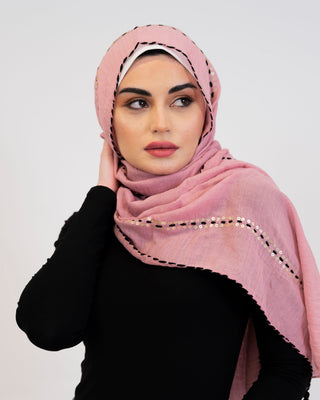 Indian-inspired hijab scarf draped, modest accessory — ASHI
