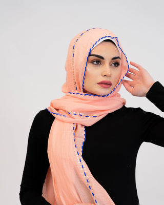 Indian-inspired hijab scarf in a soft drape — ASHI