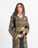 Embroidered Palestinian thobe maxi dress, Jerusalem Celestial Harmony — ASHI
