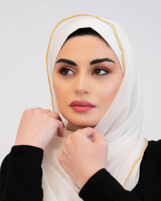 Luxe Golden Sands premium crepe hijab — ASHI