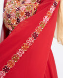 Embroidered Palestinian engagement dress with chiffon sleeves — ASHI
