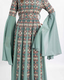 Circassian-inspired embroidered Palestinian thobe maxi dress — ASHI