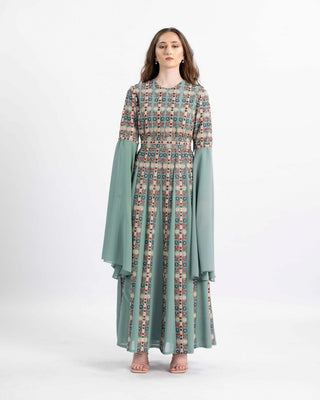 Mystic Cascades modest maxi thobe with long sleeves — ASHI