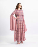 Modest embroidered maxi thobe with long sleeves — ASHI