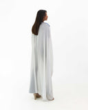 Detail of embroidered front band and tassel on the Royal Bisht abaya — ASHI