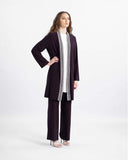 Embroidered long blouse and pants set in black — ASHI
