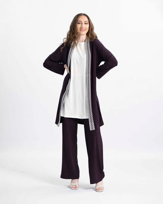 Serenity Essence embroidered two-piece set — long blouse and pants — ASHI