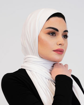 Plain jersey hijab in a soft drape — ASHI