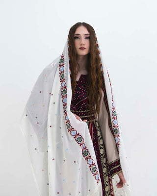 Star Studded embroidered hijab draped — ASHI