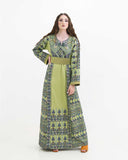 Embroidered Palestinian thobe with olive-branch motifs — ASHI
