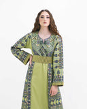 Olive of Bisan modest maxi thobe with long sleeves — ASHI