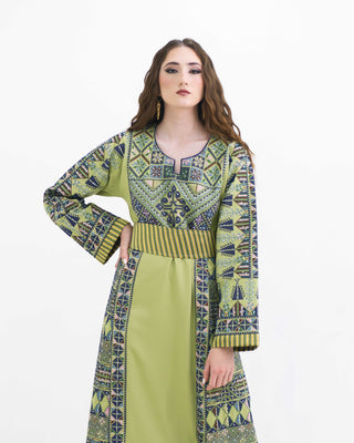Olive of Bisan modest maxi thobe with long sleeves — ASHI