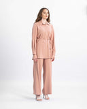 Whispering Breeze modest two-piece suit set with wide-leg trousers — ASHI