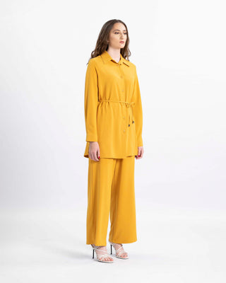 Whispering Breeze collared tunic shirt detail — ASHI modest two-piece suit
