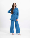 Whispering Breeze modest two-piece suit set with wide-leg trousers — ASHI