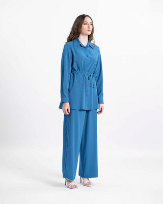 Whispering Breeze collared button-front tunic shirt — ASHI modest suit
